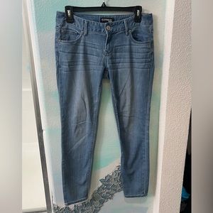 Express Stella Low Rise Ankle Blue Jeans